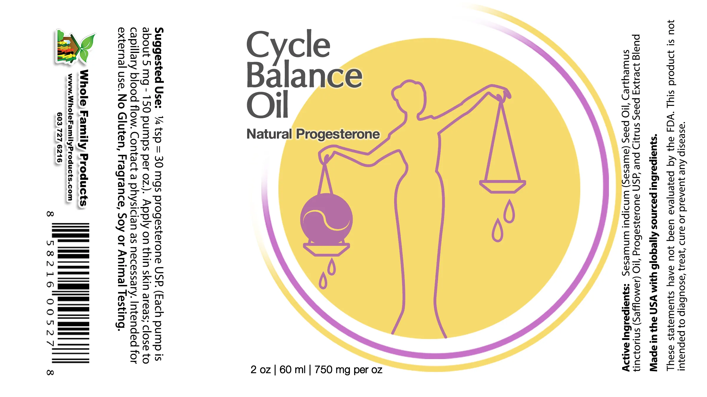 Cycle Balance Progesterone Oil 2 Cycle Balance 30 mg progesterone oil with USP progesterone for natural hormone support in men and women