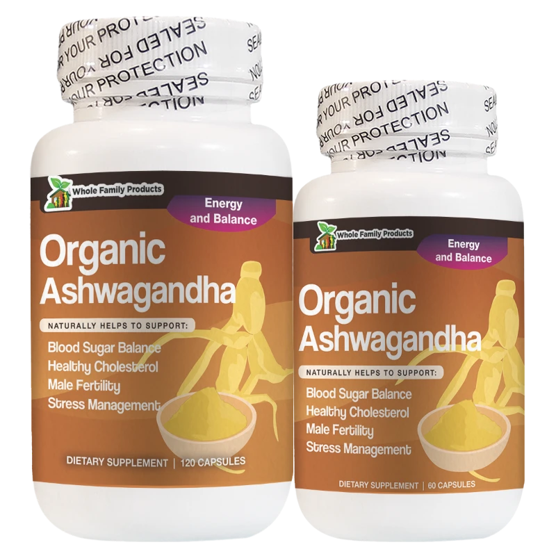 Organic Ashwagandha 60 and 120 ct - Helps Boost Fertility and Stamina