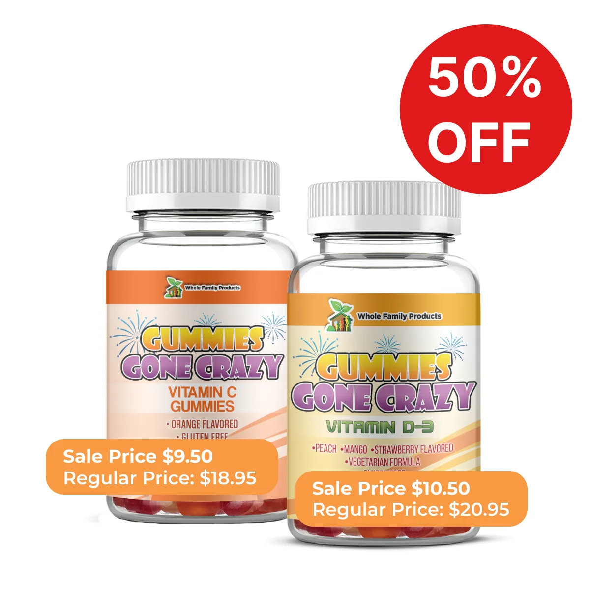Gummies Gone Crazy - Vitamin C and D3 Gummies 50 OFF - Together Images