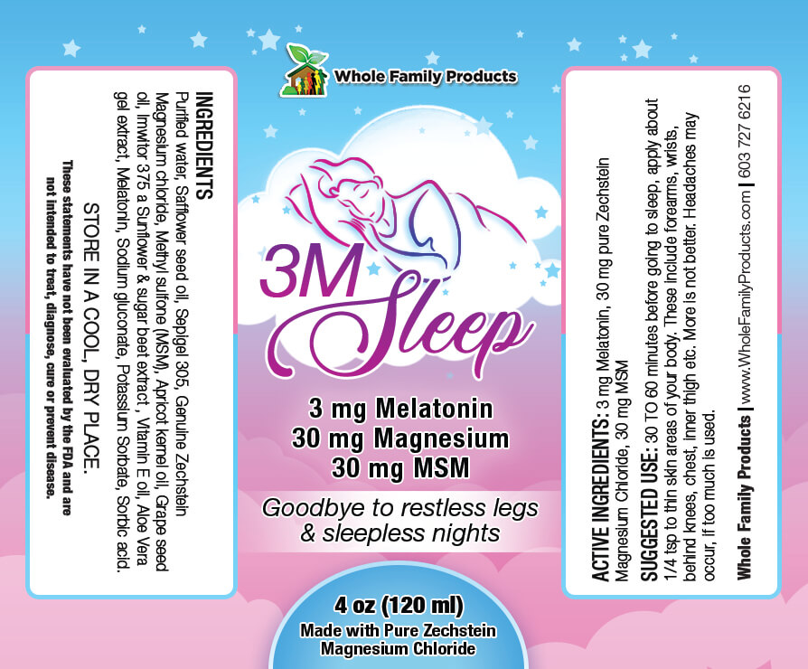 3M Sleep 3 3M Sleep 4oz Pump Label