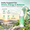 Adrenal care infographic highlighting adrenal support, stress response, energy, mental clarity, and focus