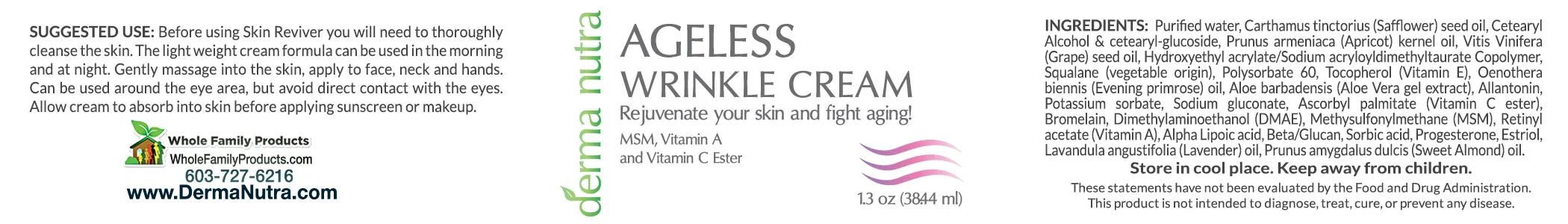 Ageless Wrinkle Cream 3 Ageless wrinkle cream anti-aging hydrating face cream for smoother skin and improved elasticity