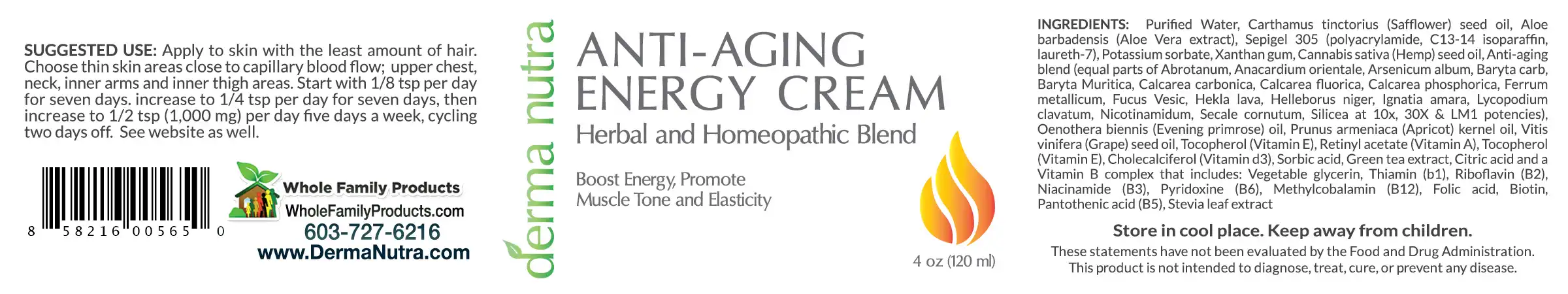 AntiAging Energy Cream 2 AntiAging Energy Cream label revitalizing anti-aging hydrating beauty cream for skin, energy and youthful look