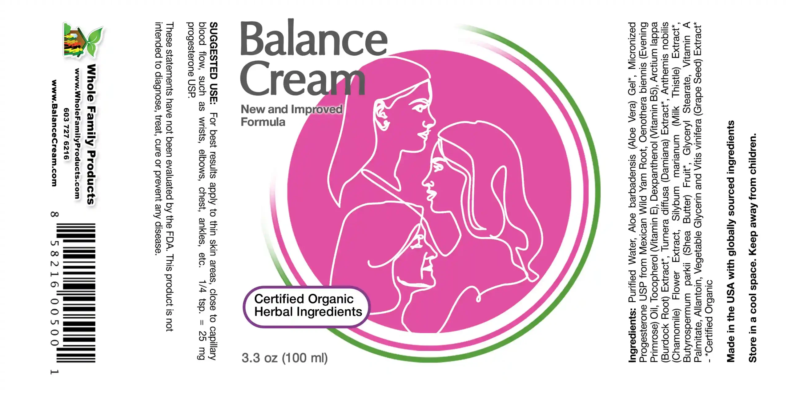 Balance Cream Natural Progesterone 3 Balance Cream Natural Progesterone label hormone balancing cream for women to support hormonal balance and PMS comfort