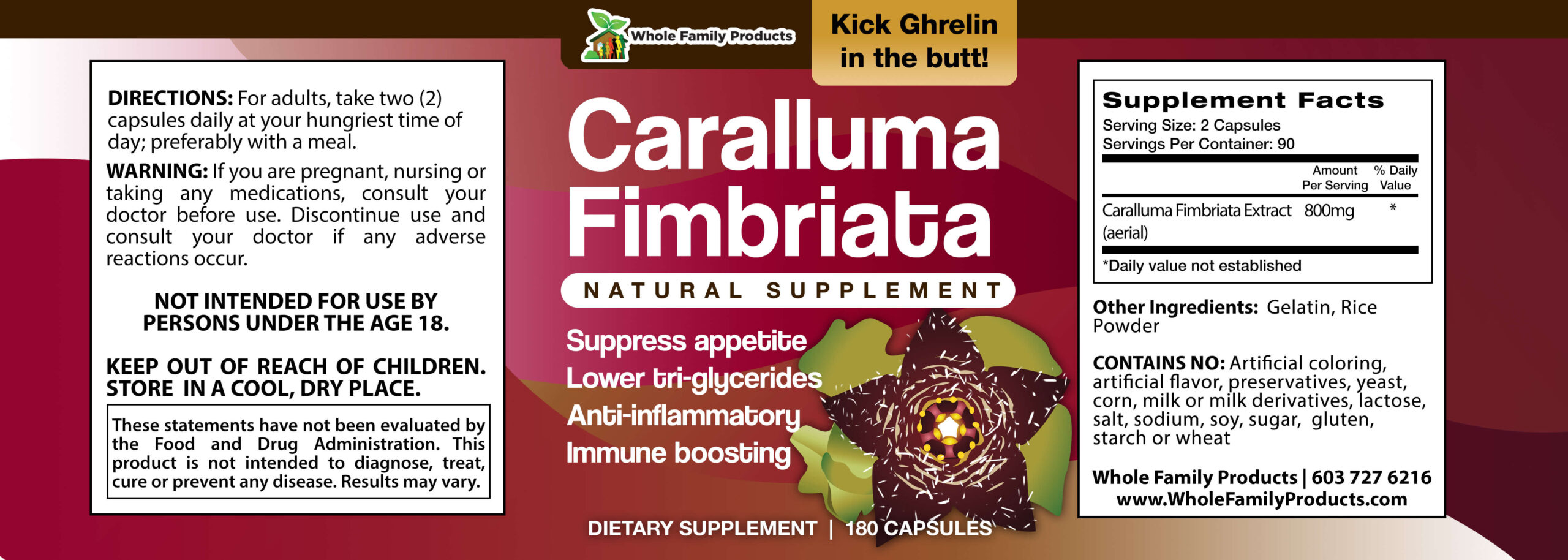 Caralluma Fimbriata 3 Caralluma Fimbriata 180 Capsules