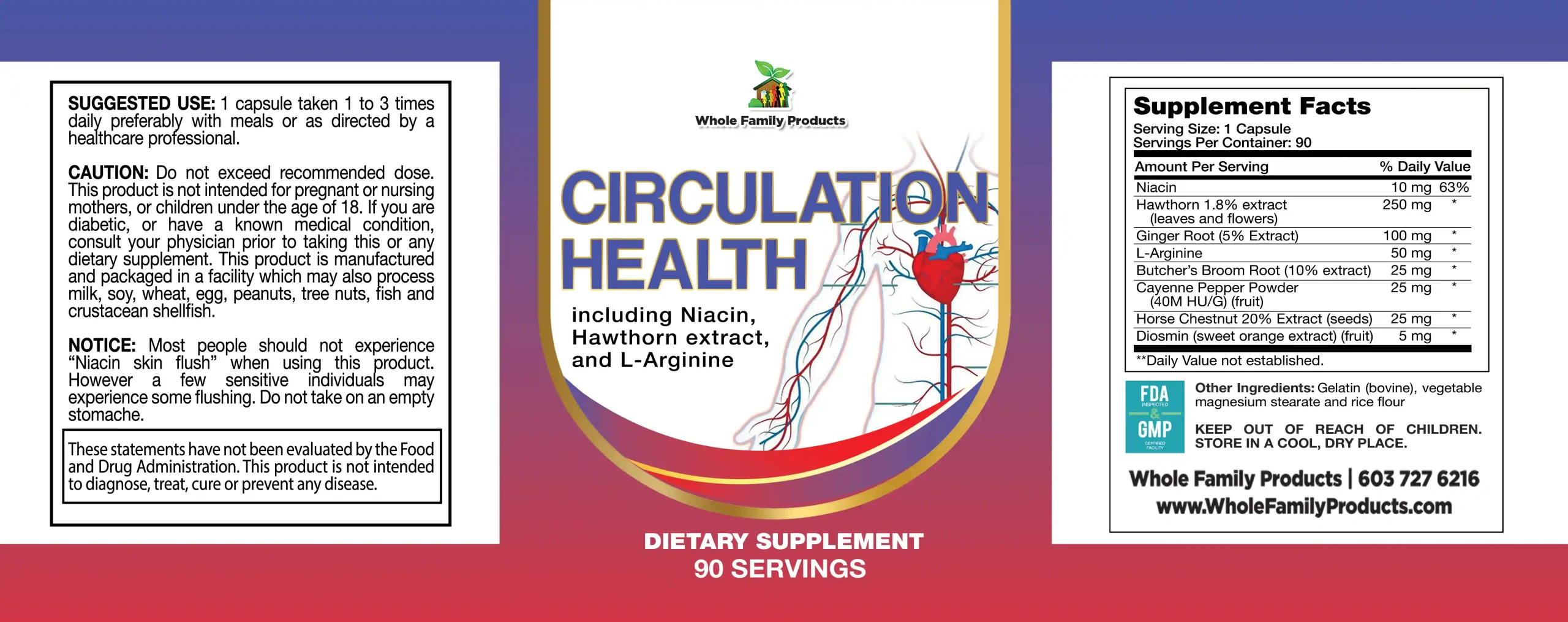 Circulation Health 2 Circulation Health supplement label natural formula for better blood flow and heart support