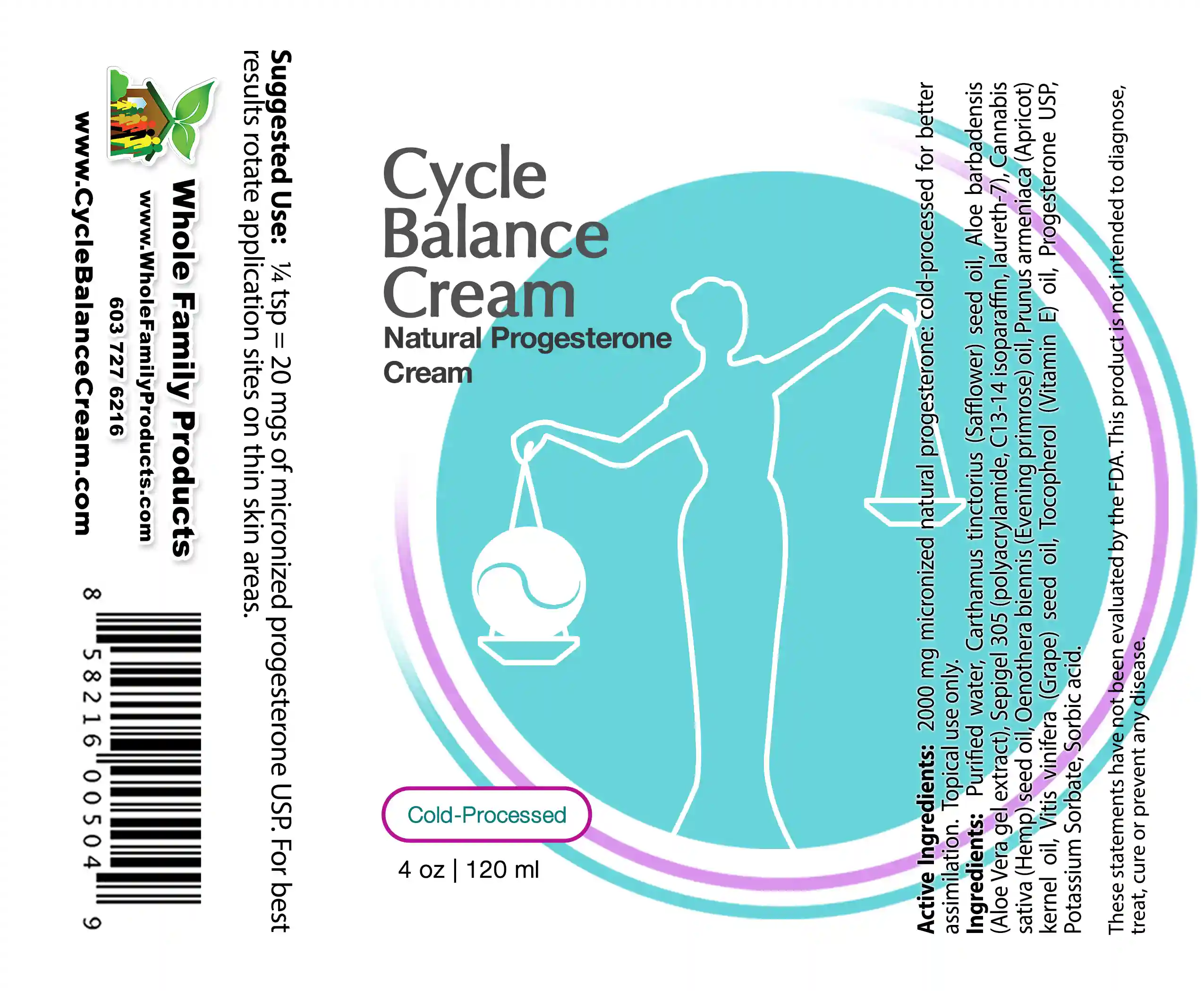 Cycle Balance Progesterone Cream 2 Cycle Balance Progesterone Cream label natural bioidentical progesterone cream in pump bottle