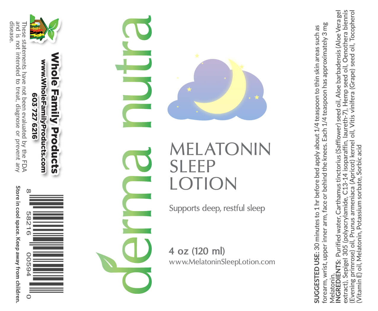 Melatonin Sleep Lotion 3 Derma Nutra Melatonin Sleep Lotion supports deep restful sleep