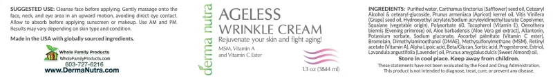 Ageless Wrinkle Cream 3 DermaNutra Ageless Wrinkle Cream 2oz Jar 7 x 1 043026 WI