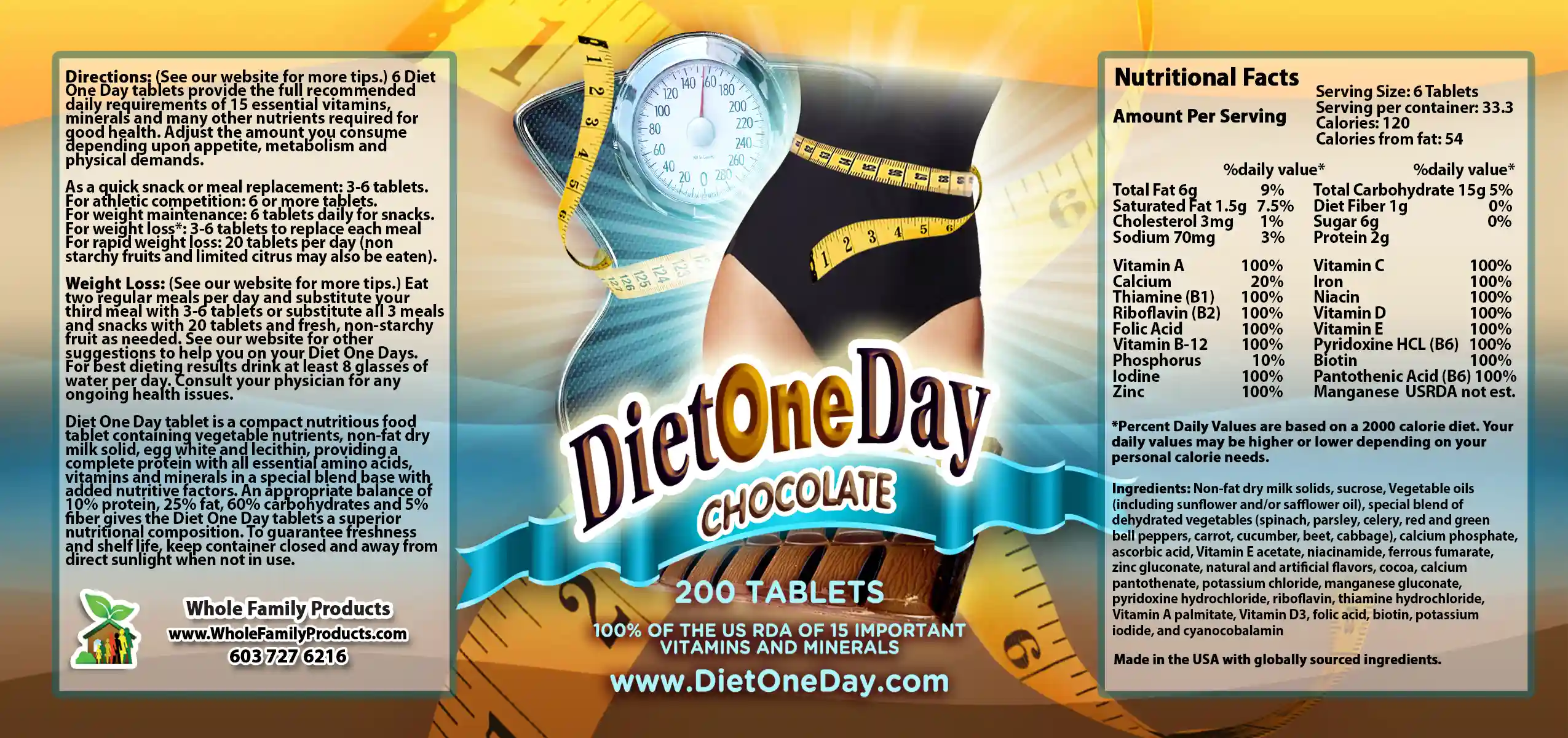 Diet One Day Wafers 2 Diet One Day Chocolate weight management wafers with vitamins and metabolism support