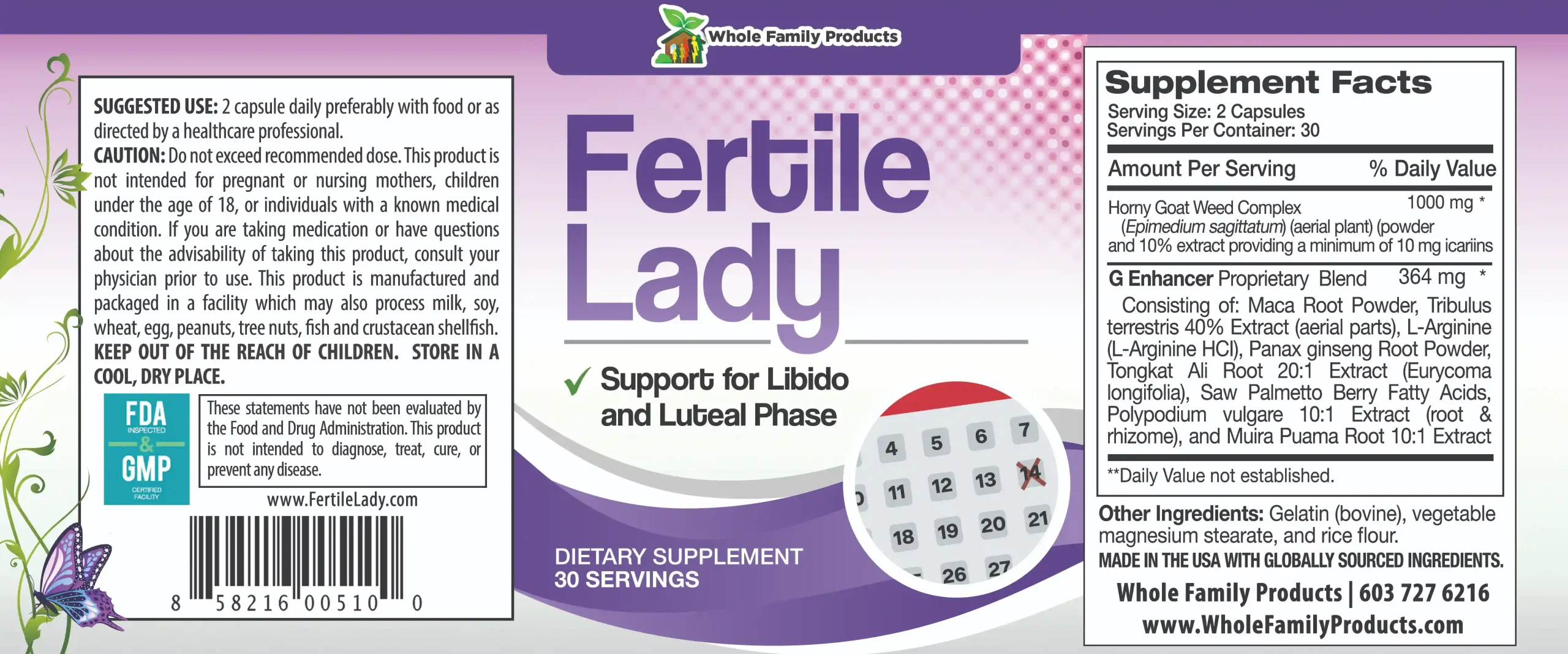 Fertile Lady Female Libido Booster 2 Fertile lady label for female libido and reproductive health support