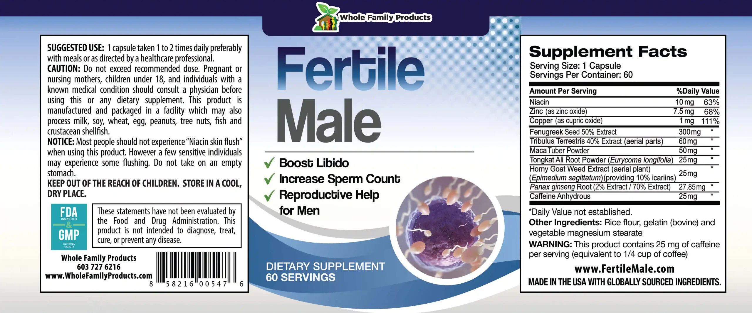 Fertile Male 2 Fertile Male herbal fertility supplement label for male reproductive health sperm quality motility and virility support