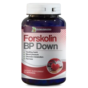Forskolin BP Down supplement by Whole Family Products for cardiovascular function and healthy blood pressure support