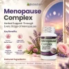 Menopause complex infographic featuring a herbal menopause relief formula that supports women's wellness and menopause comfort.