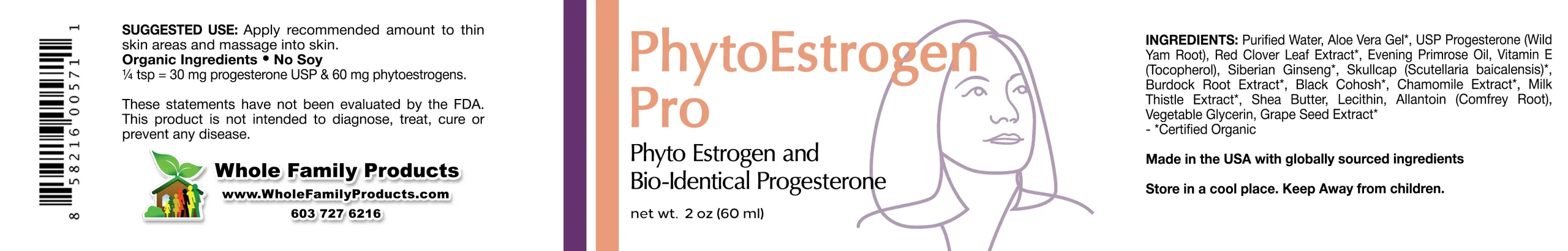 PhytoEstrogen Progesterone Cream 2 Phytoestrogen progesterone cream label with plant based estrogen and hormone support ingredients