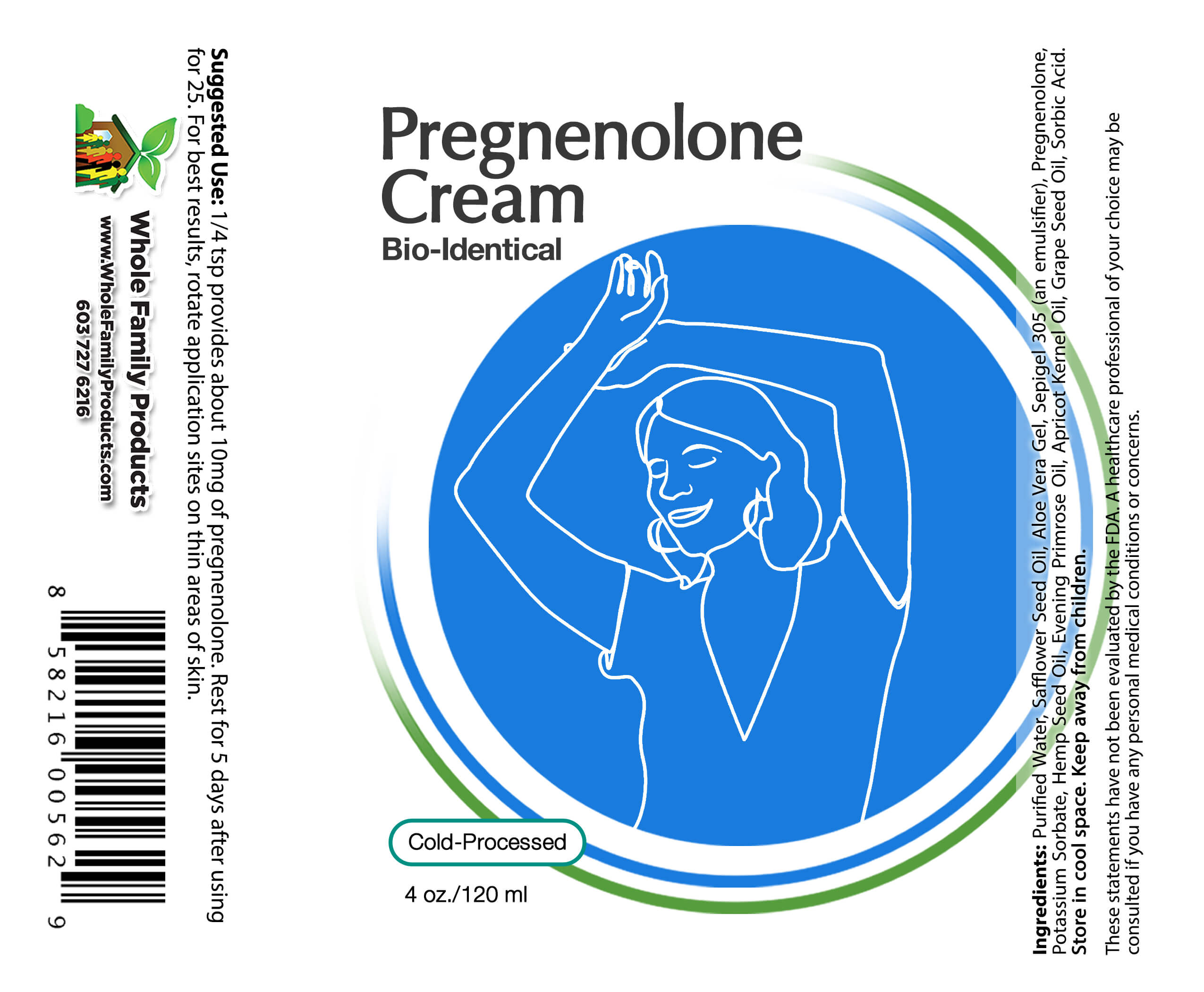Pregnenolone Cream 2 Pregnenolone Cream 4oz Pump Label