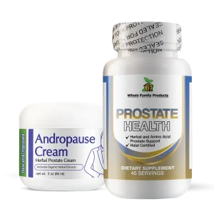 Prostate Health and Andropause Cream 2oz Jar Together Product