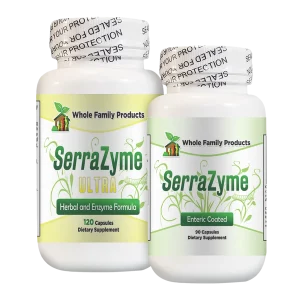SerraZyme Enzyme and SerraZyme Ultra serrapeptase supplements for inflammation support and systemic enzyme therapy