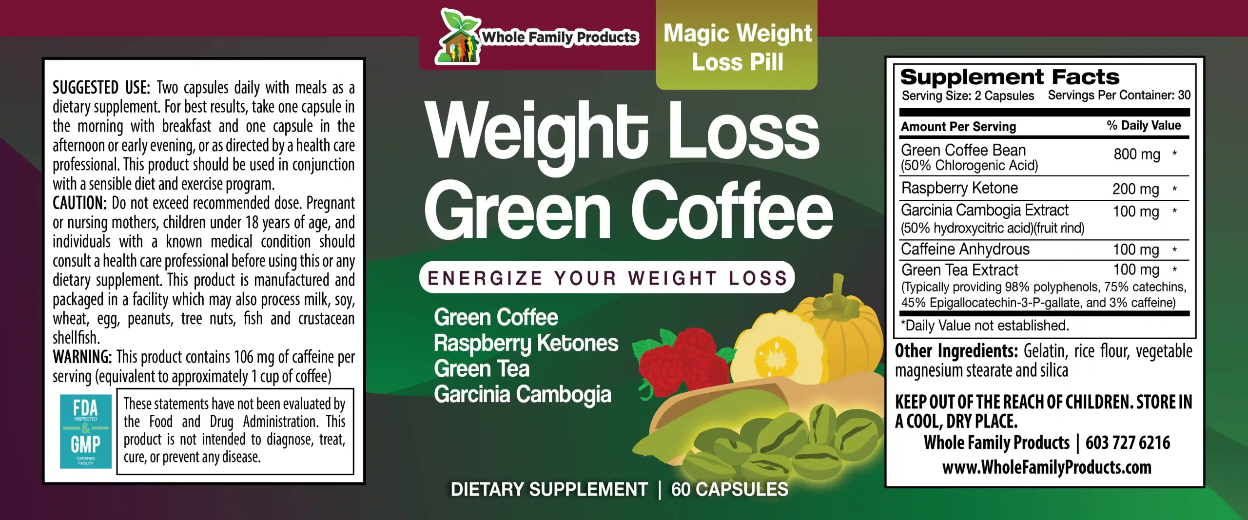 Weight Loss Green Coffee 2 Weight Loss Green Coffee Bean Extract supplement bottle with chlorogenic acid for natural fat burning and metabolism boost
