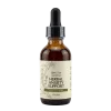 Amber glass dropper bottle of Wildcrafted Herbal Anxiety Support supplement (2 fl oz) with botanical label illustration.