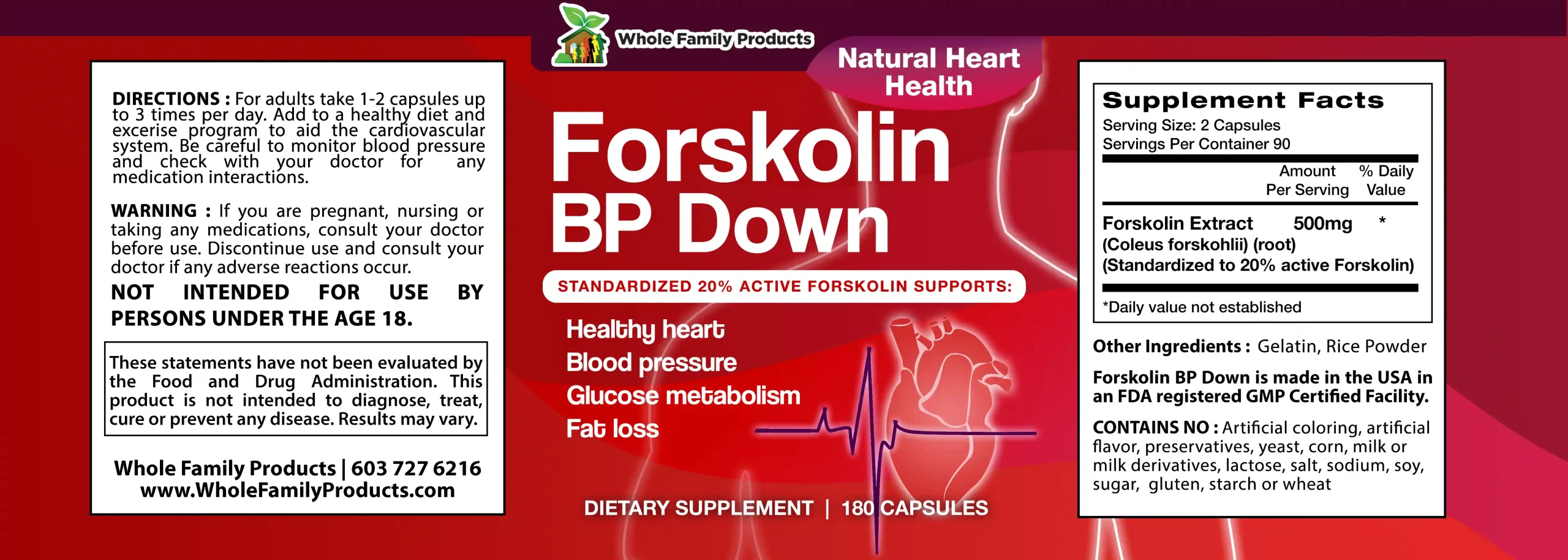 Forskolin BP Down 2 Forskolin BP Down supplement bottle with forskolin extract for cardiovascular support and heart health wellness