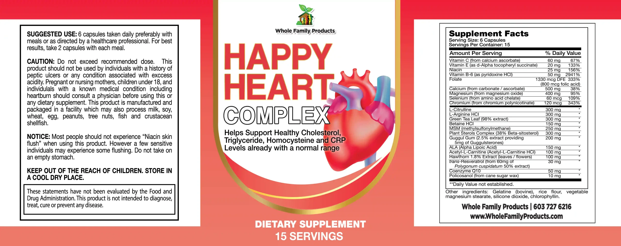 Happy Heart Complex 2 Happy Heart Complex heart health supplement with vitamins minerals and antioxidants for cardiovascular wellness and circulation support