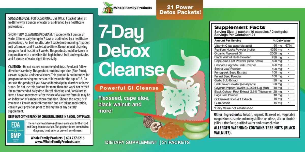 7 Day Detox Cleanse Label