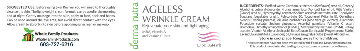 Ageless Wrinkle Cream 1.3oz Jar Product Label