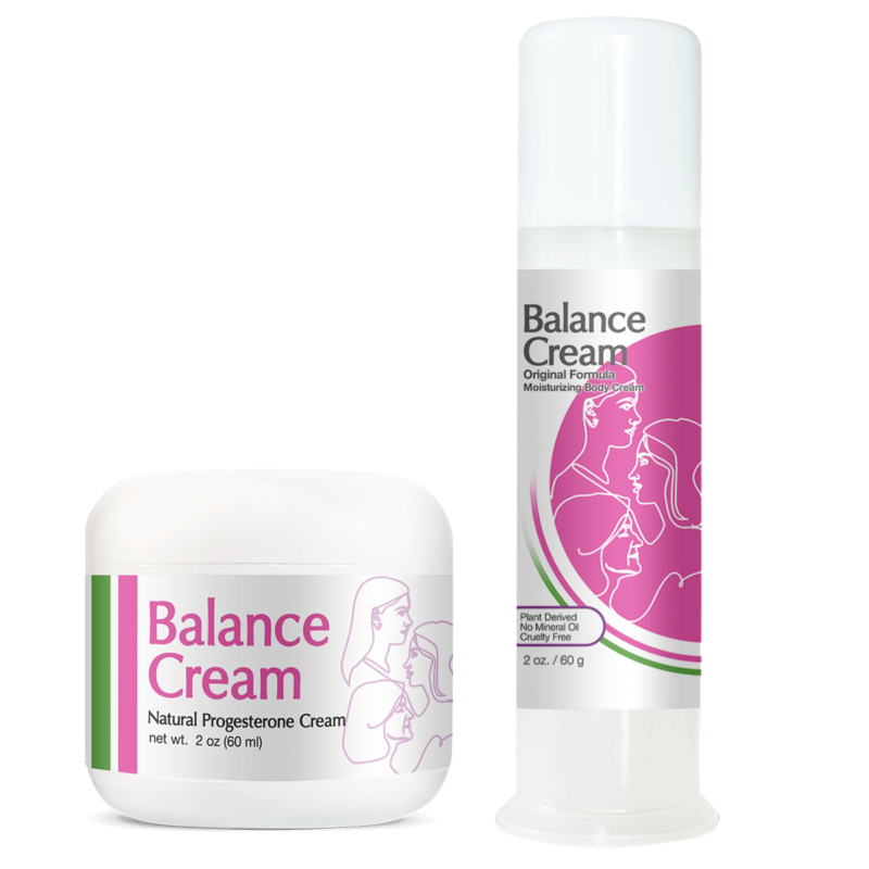 Balance Cream Natural Progesterone 2oz Jar and 2oz Pump - Together