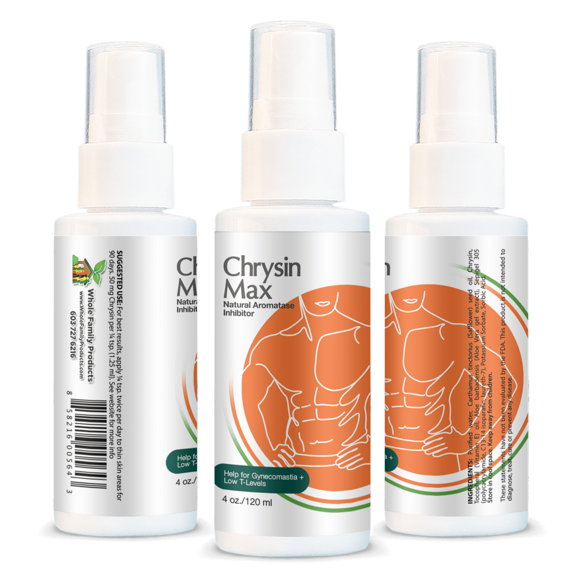 Chrysin Max 4 oz Pump Gynecomastia Cream