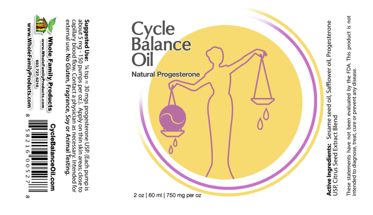 Cycle Balance Oil Progesterone Product Label