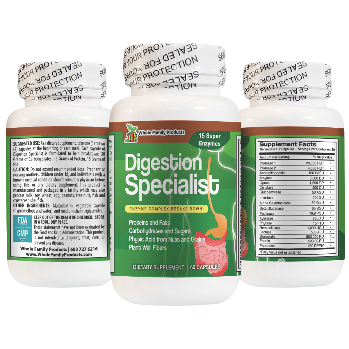 Digestion Specialist Best Digestive Enzyme Supplement 60 Capsule