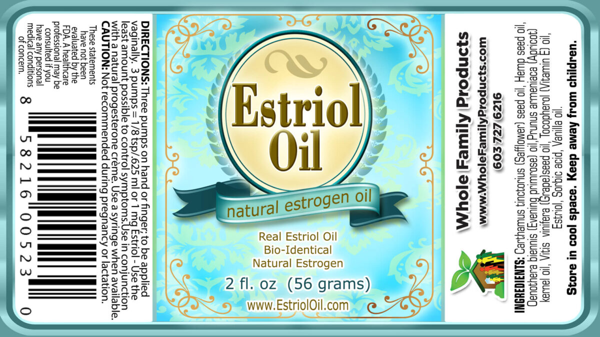 Estriol Oil 2 oz Pump Label