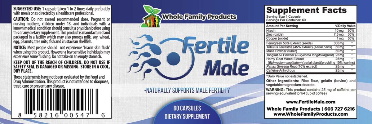 Fertile Male 60 Capsules Label