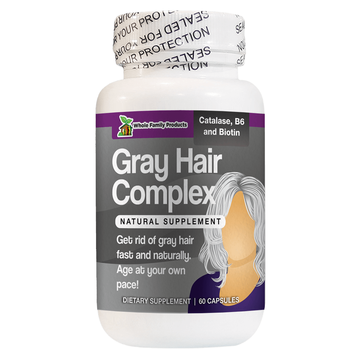 Gray Hair Complex Natural Supplement to Get Rid of Gray Hair