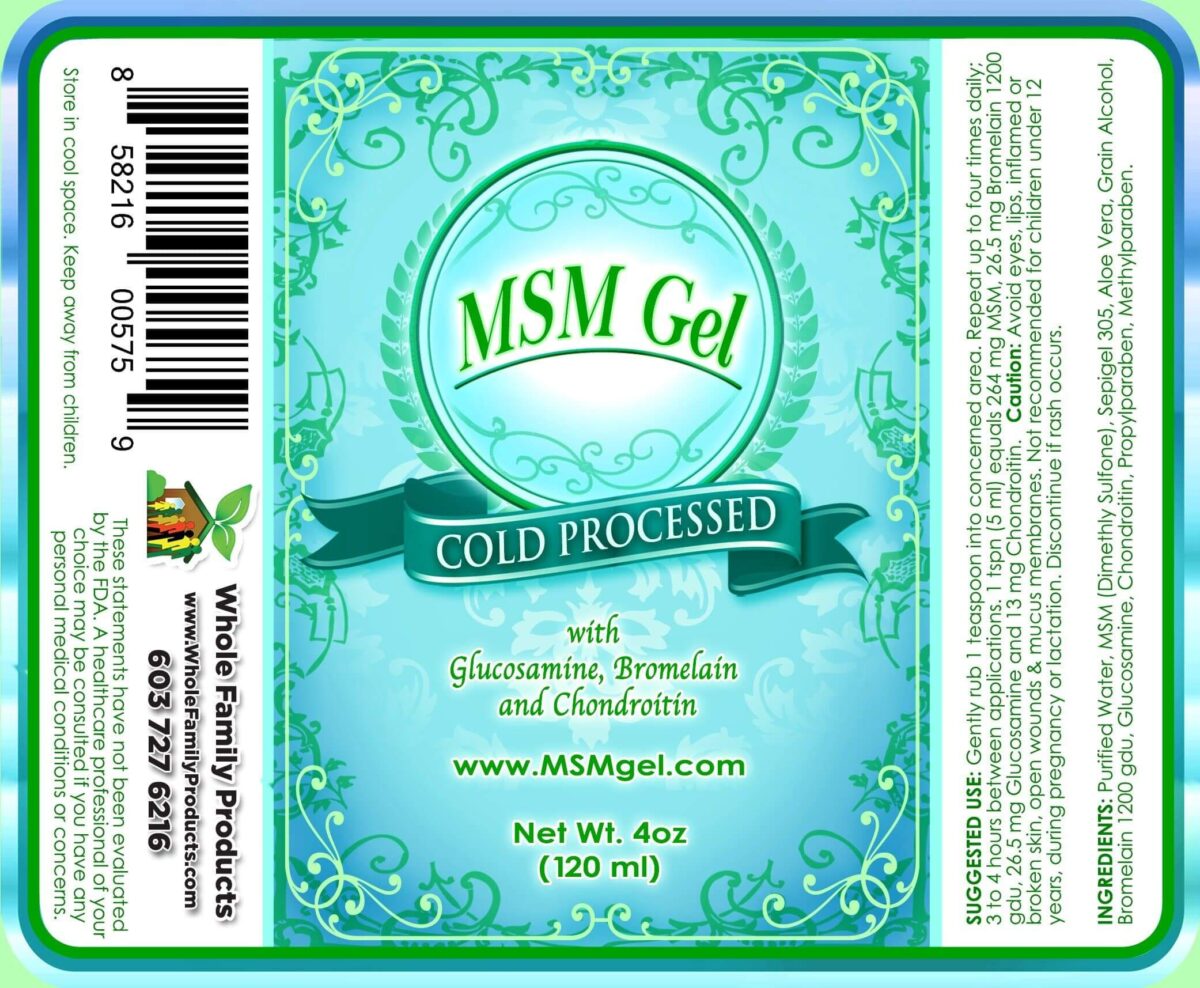 MSM Gel 4oz Fliptop Label