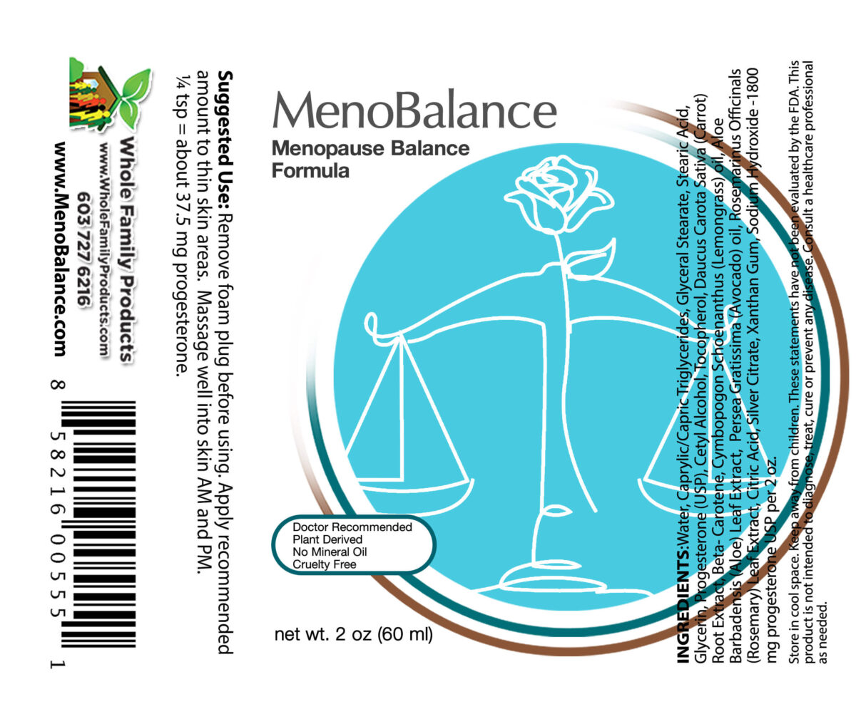 Menobalance Cream Product Label 2oz Pump