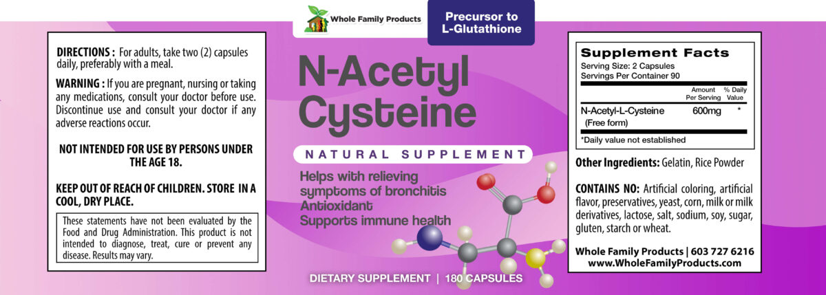 N-Acetyl Cysteine 180 Capsules