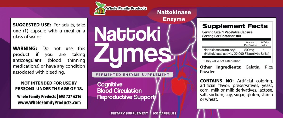 Nattokizymes 100ct WFP Product Label
