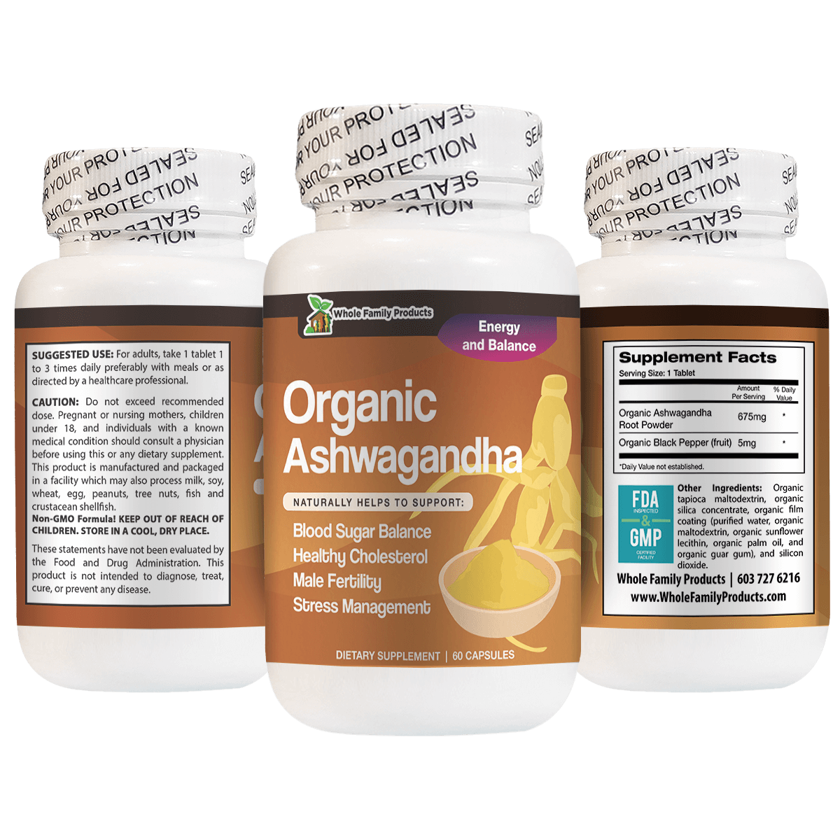 Organic Ashwagandha Natural Helps To Support Blood Sugar Balance and Stress Management