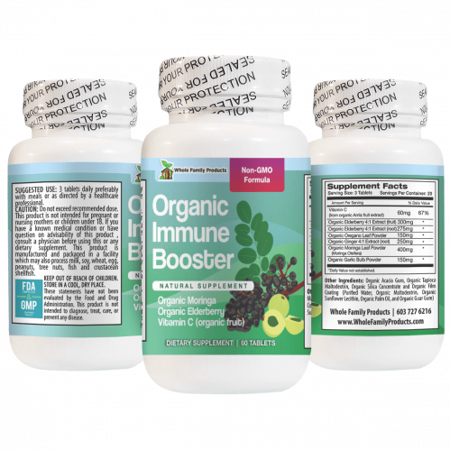 Organic Immune System Booster with Vitamin C, Organic Moringa and Elderberry