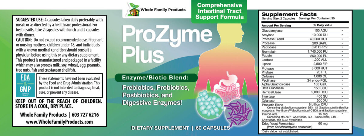 ProZyme Plus 60ct Label