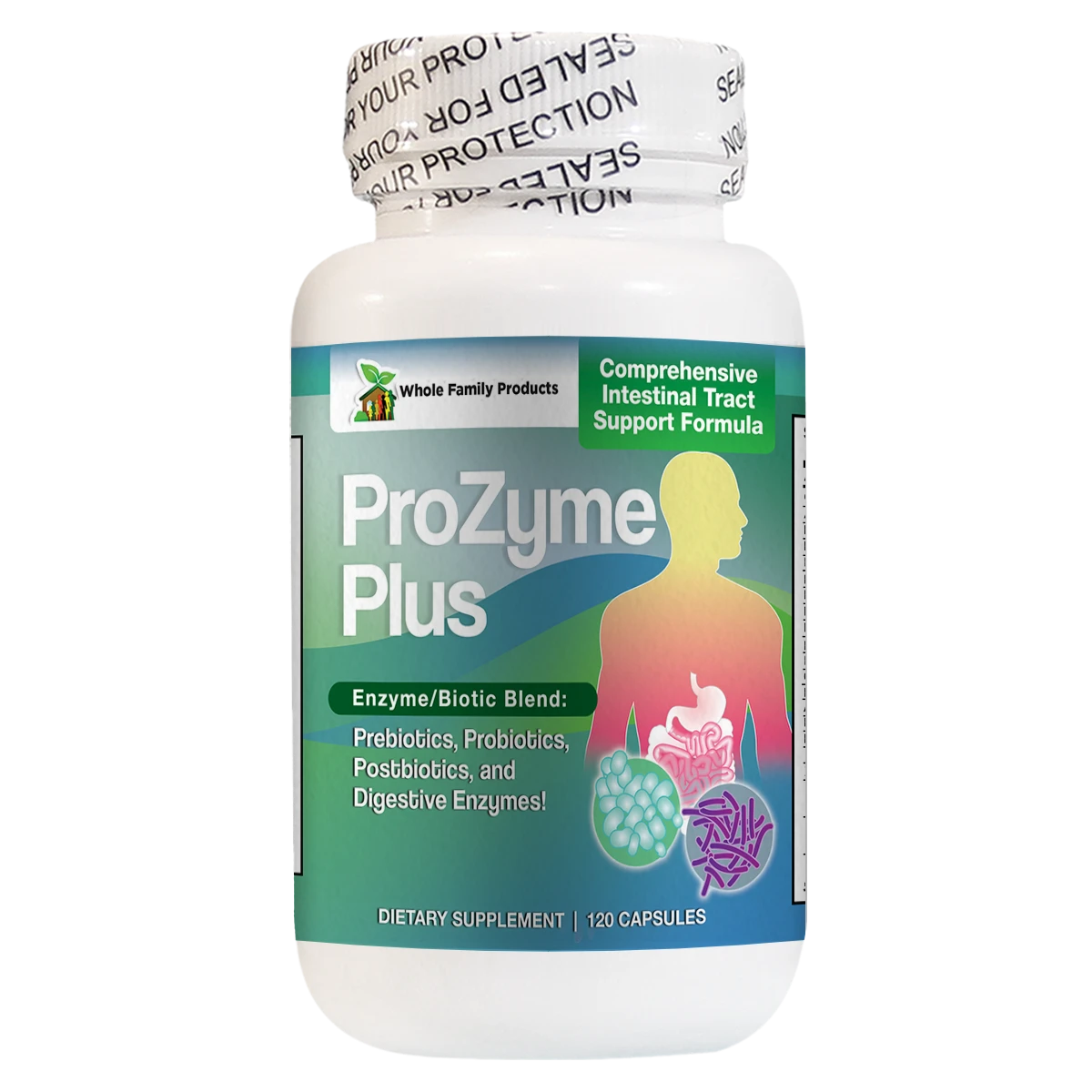 ProZyme Plus Probiotic Prebiotic + Digestive Enzymes 1 ProZymePlus 120ct - Single View