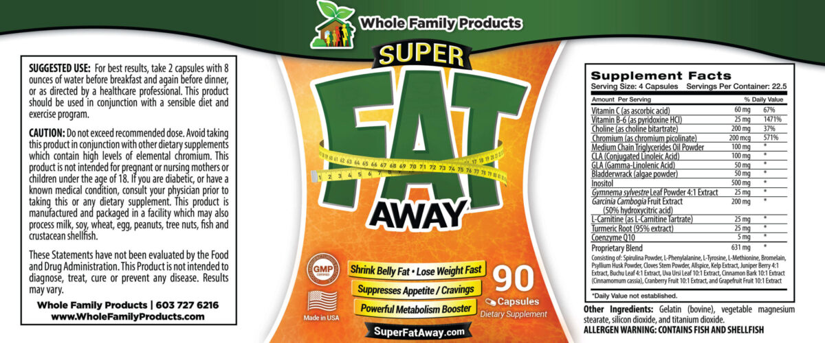Super Fat Away 90ct Product Label