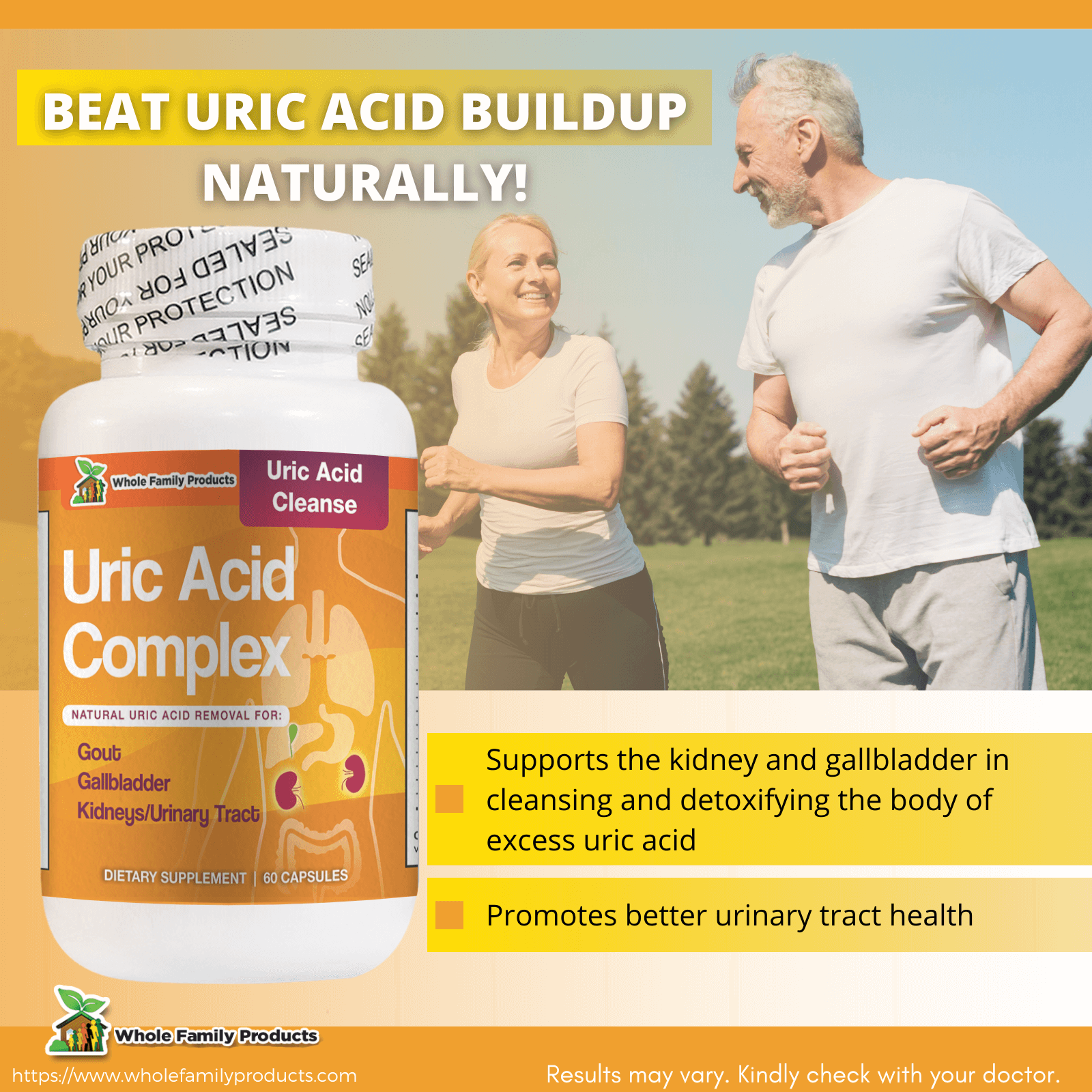 Uric Acid Complex 60 Capsules Infographics
