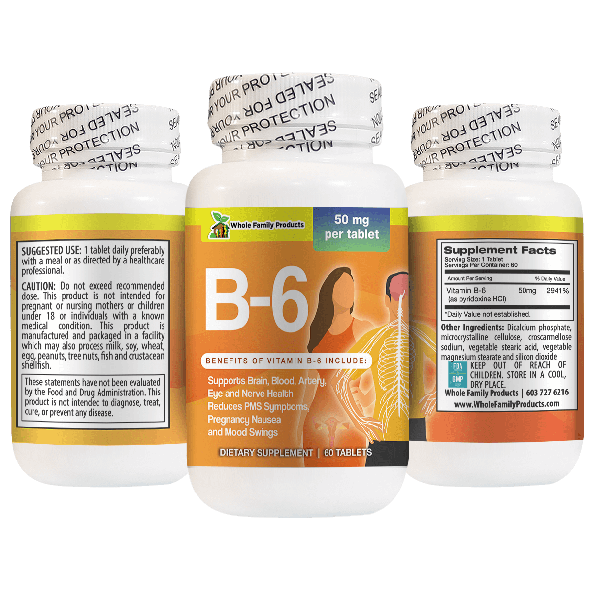 Vitamin B6 60 Capsules Supports Pregnancy Nausea and Mood Swings